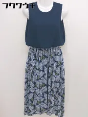 ◇ SENSE OF PLACE by URBAN RESEARCH ノースリーブ ロング ワンピース サイズF ネイビー マルチ レディース  【中古】 【1110070008581】