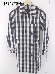 ■◎ BEAUTY&YOUTH ビューティ&ユース UNITED ARROWS チェック 長袖 トレンチ コート サイズS ブラック系 レディース  【中古】 【1110080001688】