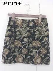 ◇ UNTITLED fairy shade フェアリーシェード 花柄 ミニ 台形 スカート サイズ3 ブラック ベージュ系 レディース  【1110080004498】