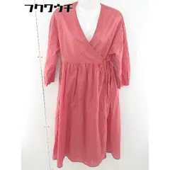 ◇ ◎ AS KNOW AS PINKY アズノゥアズピンキー タグ付き ラップ 巻き 長袖 膝下丈 ワンピース サイズ* レッド レディース  【1110110006584】のサムネイル