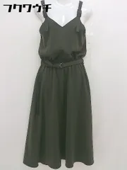◇ ◎ Jines ジネス ウエストゴム ノースリーブ ロング ジャンバースカート カーキ レディース  【中古】 【1110120013213】のサムネイル