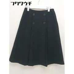 ◇ BARNEYS NEW YORK 装飾 ボタン ジップアップ ウール ニット 膝下丈 プリーツ スカート サイズ 38 ブラック レディース  【1110130006069】のサムネイル