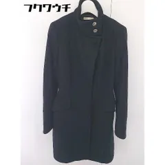 ■ ◎ MICHEL KLEIN ミッシェルクラン ベルト付き ウール混 長袖 コート サイズ38 ブラック レディース  【中古】 【1110140003362】