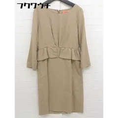 ◇ SunaUna スーナウーナ バックジップ フリル 長袖 膝丈 ワンピース サイズ38 ベージュ レディース  【中古】 【1110140008145】のサムネイル