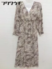◇ fifth フィフス 総柄 長袖 ロング ワンピース ベージュ レディース  【中古】 【1110150008555】