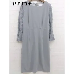 ◇ LACE LADIES 袖レース 七分袖 膝丈 ワンピース サイズL グレー レディース  【中古】 【1110180007955】