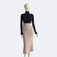 FENDI フェンディ ピンク ニットスカート ロング モヘア カシミヤ混のサムネイル