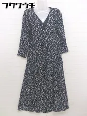 ◇ Simplicite シンプリシテェ 花柄 長袖 ロング ワンピース ブラック系 レディース  【中古】 【1110190000755】