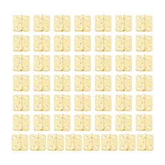 Dophee 16*13mm 50個 平蝶番 丁番 ミニヒンジ 木箱用のヒンジ ウェアヒンジ アンティーク調 ドア用金物 手芸 手作り パーツ 金具 ネジ付き