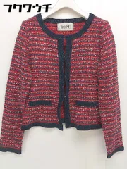◇ ROPE' ロペ 長袖 ニット カーディガン ジャケット サイズM レッド系 ネイビー系 レディース  【中古】 【1110210004749】