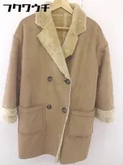 ■ ◎ CIAOPANIC チャオパニック スウェード調 フェイクファー 長袖 コート サイズ F キャメル レディース  【中古】 【1110250004143】