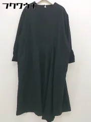 ◇ merlot メルロー 長袖 膝丈 ワンピース ブラック レディース  【中古】 【1110250003245】