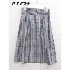 ◇ UNTITLED アンタイトル チェック 膝丈 フレア スカート サイズ0 ネイビー系 グレー系 ホワイト レディース  【中古】 【1110280008296】