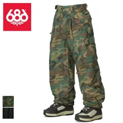 シックスエイトシックス 686 M4WN231 25-26モデル ESSOX CARGO PANT ESSOX CARGO PANT メンズ スノーボードパンツ ブラック カモ バギーシルエット ワイドフィット 防水 撥水 透湿 スノーウェア 10K防水 10
