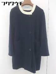 ◇ SARAH WEAR サラウェア ニット 長袖 ノーカラー ジャケット ネイビー レディース  【中古】 【1111020005957】