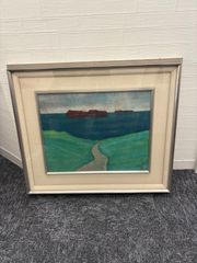 美品 山田新一 作 サイン入り「別府風景」水彩画 光風会名誉会員 風景