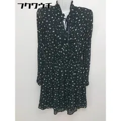 ◇ DENIM＆SUPPLY デニム＆サプライ 星柄 長袖 膝丈 ワンピース サイズS 160/72A ブラック オフホワイト系 レディース  【中古】 【1111080010120】