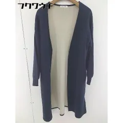 ◇ natural couture ナチュラルクチュール NICE CLAUP 長袖 ロング カーディガン サイズF ネイビー レディース  【中古】 【1111080006987】