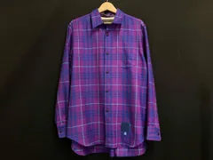 FUMITO GANRYU フミト ガンリュウ FU8-SH-01 長袖シャツ ウール パープル系チェック柄 サイズ3 