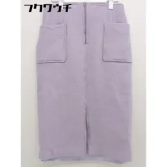 ◇ BABYLONE バビロン スリット ジップアップ ウール ニット 膝下丈 タイト スカート サイズ 40 パープル レディース  【中古】 【1111100005334】のサムネイル