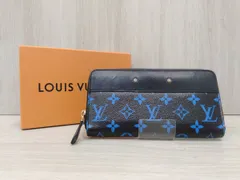 ルイヴィトン　LOUIS VUITTON／モノグラム ／ジッピーウォレット 青×黒 財布　箱・保存袋・鑑定書付