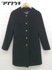 ■ NATURAL BEAUTY BASIC スリット 長袖 ノーカラー コート サイズM ブラック レディース  【中古】 【1111110005171】