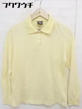 ◇ NIKE ナイキ ボーダー 長袖 ポロシャツ サイズM イエロー レディース  【1111110006819】