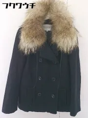 ■ BEAUTY & YOUTH ビューティアンドユース UNITED ARROWS ラクーンファー 長袖 P コート サイズM ブラック レディース  【中古】 【1111110005591】