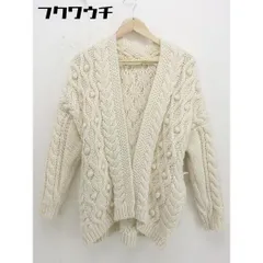 ■ ◎ Simplicite シンプリシテェ ロープ編み ニット セーター 長袖 カーディガン ライトベージュ レディース  【中古】 【1111120007806】