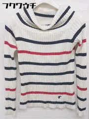 ◇ LOVELESS ラブレス ボーダー タートルネック 長袖 ニット セーター サイズ36 ホワイト ネイビー レッド系 レディース  【中古】 【1111180005804】