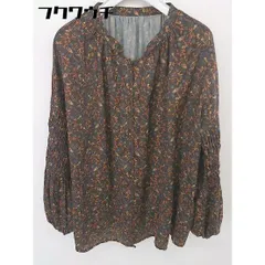 ◇ ◎ ADAM ET ROPE アダムエロペ 花柄 プリント 長袖 シャツ ブラウス サイズF ブラウン マルチ レディース  【中古】 【1111190000424】