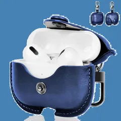 PUレザー 全面保護 ケース フロントLEDライトが隠れない ケース 高級本革 ワイヤレス充電に対応 1/2（2023/2022/2019） 衝撃吸 Pro 防水防塵 Pro AirPods 軽量小型 AirPods 紛失防止 対応 カラビナ付きカバー(Ser