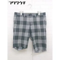 ◇ EDIFICE エディフィス チェック ハーフ ショート パンツ サイズ48 グレー グリーン メンズ  【中古】 【1111230021211】