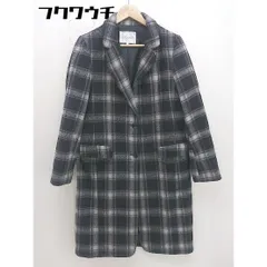 ■ C.O.L.Z.A チェック 長袖 チェスターコート サイズL ブラック グレー レディース  【中古】 【1111230025844】