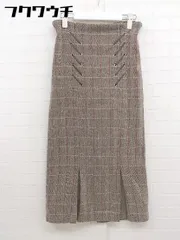 ◇ merlot メルロー ヘリンボーン ロング タイト ナロー スカート サイズM ブラウン系 レディース  【中古】 【1111250001958】のサムネイル