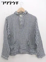 ◇ ◎ URBAN RESEARCH DOORS チェック 長袖 シャツ ブラウス サイズ38 アイボリー ネイビー系 レディース  【中古】 【1111250001910】