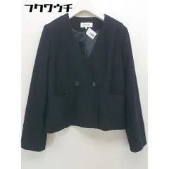 ◇ GLOBAL WORK グローバルワーク ノーカラー ジャケット サイズL ネイビー レディース  【中古】 【1111240004495】