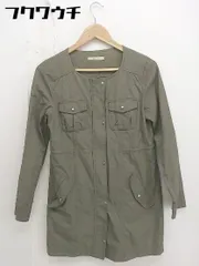 ◇ Spick & Span スピック アンド スパン 長袖 ノーカラー ミリタリー ジャケット サイズ38 カーキ レディース  【中古】 【1111260003799】のサムネイル
