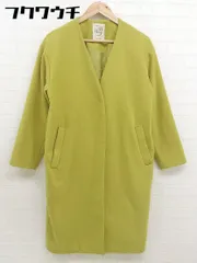 ■ studio CLIP スタディオクリップ 長袖 ノーカラー コート サイズM グリーン系 レディース  【中古】 【1111290001116】