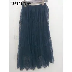 ◇ ◎ Another Edition UNITED ARROWS 総レース 膝下丈 フレア スカート ネイビー レディース  【中古】 【1112010022527】のサムネイル