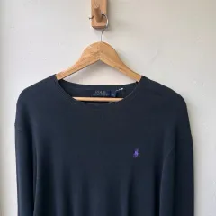 15730 - ポロラルフローレン ブラック ニット (ピマ コットン)