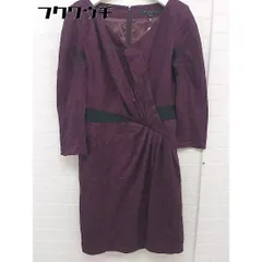 ◇ MATERIA MILANO マテリア ミラノ 七分袖 ミニ ワンピース サイズ36 パープル ブラック系 レディース  【中古】 【1112040001868】