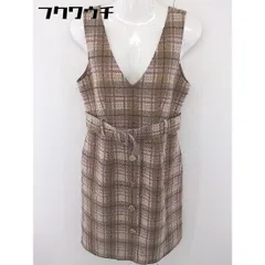 ◇ ◎ JILL STUART チェック 膝丈 ジャンパースカート ワンピース サイズ M ブラウン ベージュ マルチ レディース  【中古】 【1112060004061】