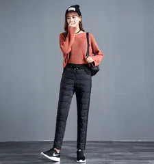 ダウンパンツ レディース ロングパンツ ボトムス キルティングパンツ 防寒着 ズボン ウエストゴム カジュアル テーパードパンツ 保温性抜群 秋冬225588