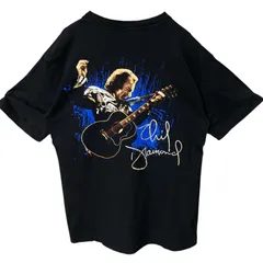 L  ニールダイアモンド 人物 シンガー ギター ビッグプリント バックプリント ブラック 黒 Tシャツ レディース ユニセックス メンズ 古着 半袖