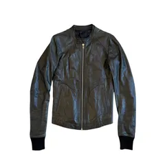 リックオウエンス　インターシャ　14aw リックオウエンス Rick Owens 14AW インターシャ レザー ジャケット