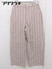 ◇ JOURNAL STANDARD relume ウエストゴム ストライプ パンツ サイズ36 ブラウン ホワイト レディース  【中古】 【1112130004717】