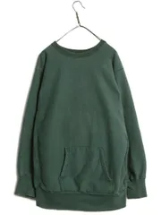 【お得なクーポン配布中!】 80s 珍品 ★ チャンピオン リバースウィーブ ポケット付き スウェット メンズ XXL / USA製 ヴィンテージ トリコタグ 内縫い 目無し 無地 緑