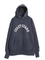 【お得なクーポン配布中!】 90s ★ チャンピオン リバースウィーブ コーストガード プリント スウェット パーカー メンズ XL オールド USA製 ミリタリー USCG 軍物 紺