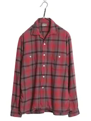 【お得なクーポン配布中!】 50s 60s USA製 ★ マクレガー オンブレ チェック レーヨン オープンカラー シャツ メンズ M / ヴィンテージ ボックス 長袖シャツ シャドー